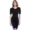 Bakerdani Women Sauna Neoprene Sweat Workout Fitness Waist Trainer Hot Slimming Suit Sleeve Bodysuit (BlackBlue, S = US size XS) view 3