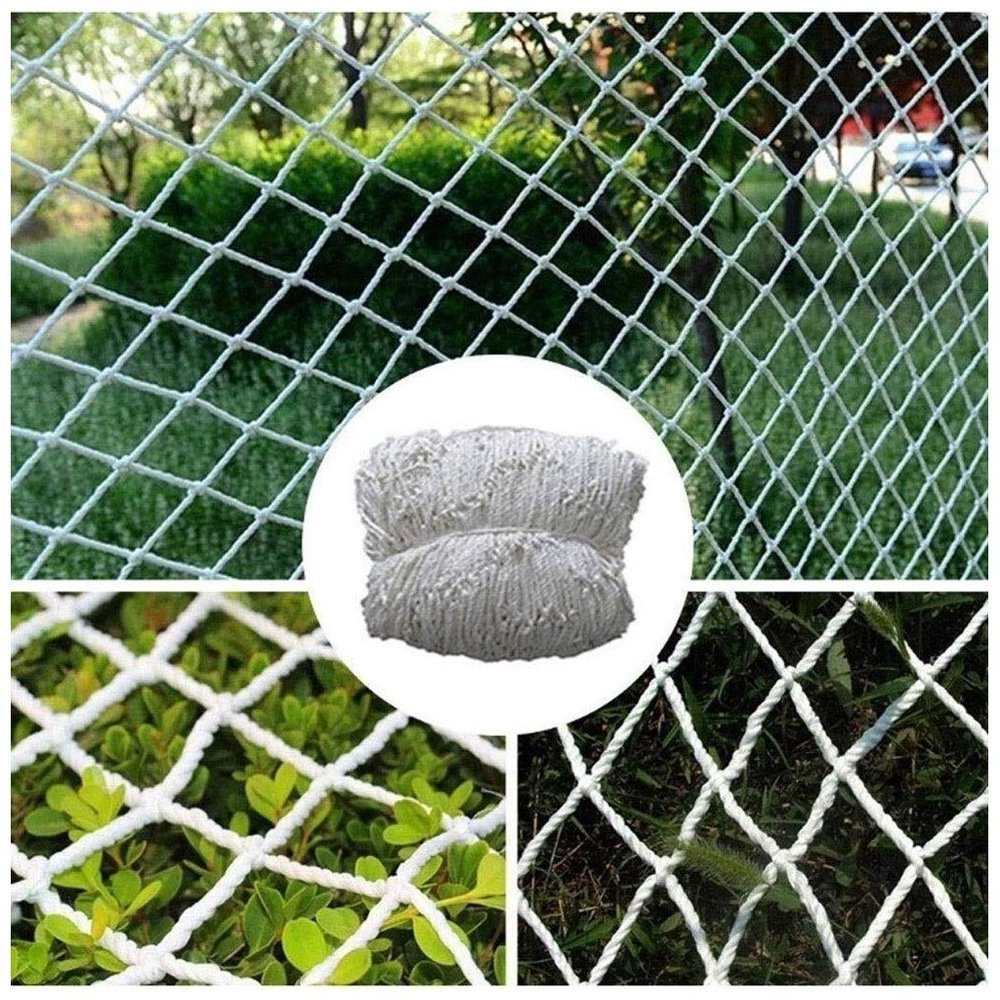 Hynet Rope Netting Garden, White Safety Net Children's Outdoor Climbing Net Trailer Net Decoration Net Balcony Stairs Window Anti-Fall Net for Rail Banister Playground (Size : 3 * 6m(10ft*20ft))