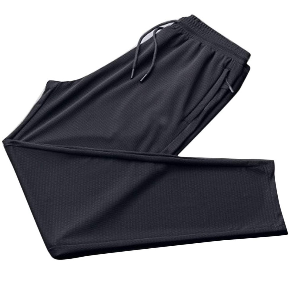Flygo Men's Mesh Pants Elastic Waist Drawstring Joggers Tapered Track Athletic Workout Sweatpants (Dark Blue, X-Large)