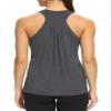 Bestisun Racerback Workout Exercise Shirts for Women Active Yoga Clothes Long Tank Tops Loose fit Heather Gray XXL view 1