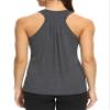 Bestisun Racerback Workout Exercise Shirts for Women Active Yoga Clothes Long Tank Tops Loose fit Heather Gray XXL view 2