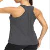 Bestisun Racerback Workout Exercise Shirts for Women Active Yoga Clothes Long Tank Tops Loose fit Heather Gray XXL view 4