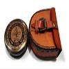 ARTIZANSTORE Brass Compass Engraved with Dollond London 1920 Stamped with Leather Case-Camping Compass-Navigational Compass-Boys Gift view 1