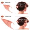 Maitys Halloween Elf Ears with Crown Set Fairy Crown Headpiece Leaf Tiara and Soft Elves Ears for Women Cosplay Costume Party view 2