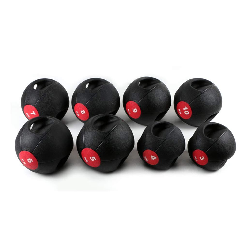 Medicine Balls AGYH Medicine BallsBinaural, Rubber Bouncy Ball Fitness Ball Training Ball with Anti-Leakage Nozzle, Strength and Core Training, 4kg/5kg/6kg/7kg/8kg/9kg/10kg(Size:5KG)
