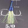 AFFORDABLE Fishing Set of 2/4/6/8/10 Pieces Glow Assist Duple Carbon Steel Circle Fishing Hooks (Hook Size 5/0) (Vertical Jigging Fishing and Saltwater Fishing) (Set of 10 Pieces Duple Assist Hooks) view 2