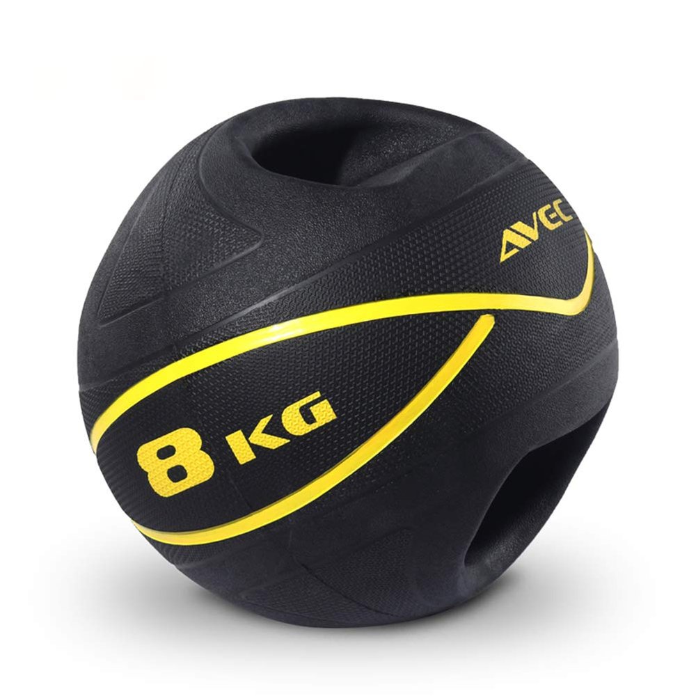 Medicine Balls AGYH Medicine BallsBinaural, Rubber Gravity Ball with Non-Slip Handle, Fitness Ball for Squat Push-ups, 3kg/4kg/5kg/6kg/7kg/8kg/9kg/10kg(Size:9kg)