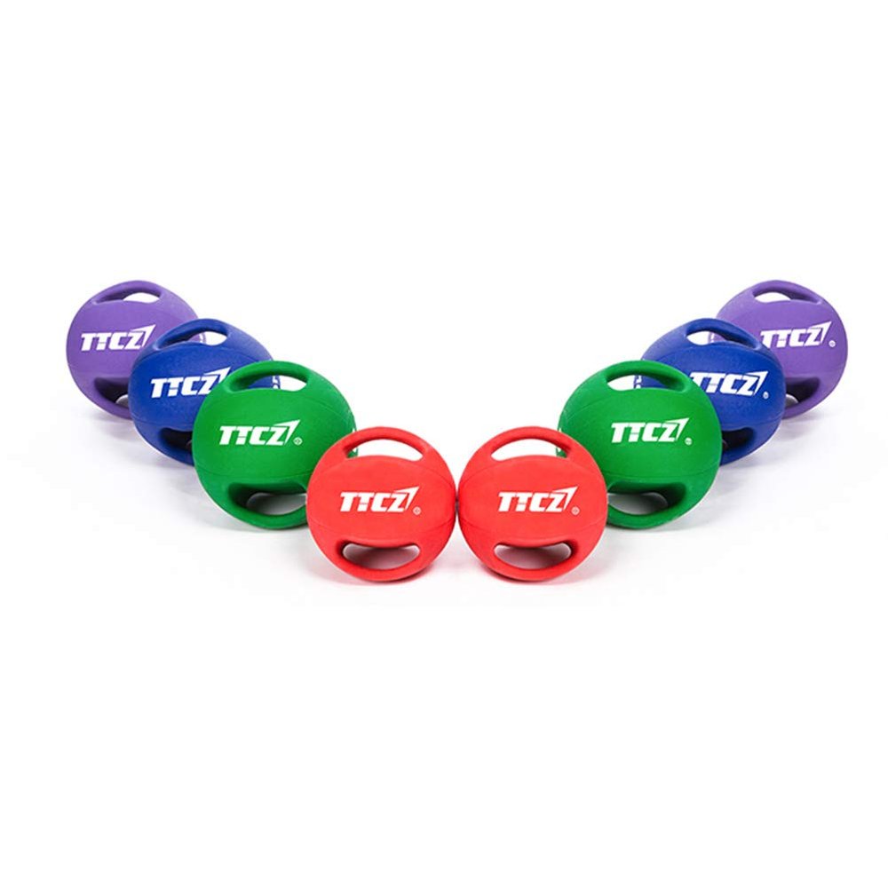 Medicine Balls AGYH Medicine BallsColor, Double Handle Rubber Ball, Leak-Proof Air Nozzle, Adult Sports Fitness Equipment, 6LB/8LB/10LB/12LB/14LB/16LB/18LB/20LB(Size:6LB-red)