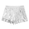 Agoky Girls Metallic Gymnastic Dance Athletic Shorts Shiny Bottoms Booty Shorts for Sports Workout Swimming Silver 14 view 3