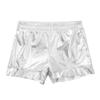 Agoky Girls Metallic Gymnastic Dance Athletic Shorts Shiny Bottoms Booty Shorts for Sports Workout Swimming Silver 14 view 4
