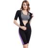 Bakerdani Women Sauna Neoprene Sweat Workout Fitness Waist Trainer Hot Slimming Suit Sleeve Bodysuit (BlackPurple, 3XL = US size 2XL) view 1