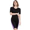 Bakerdani Women Sauna Neoprene Sweat Workout Fitness Waist Trainer Hot Slimming Suit Sleeve Bodysuit (BlackPurple, 3XL = US size 2XL) view 4