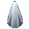 azaleas Wedding Bridal Veil with Comb 1 Tier Cut Edge Fingertip&Cathedral Length Pearl(V05) view 1