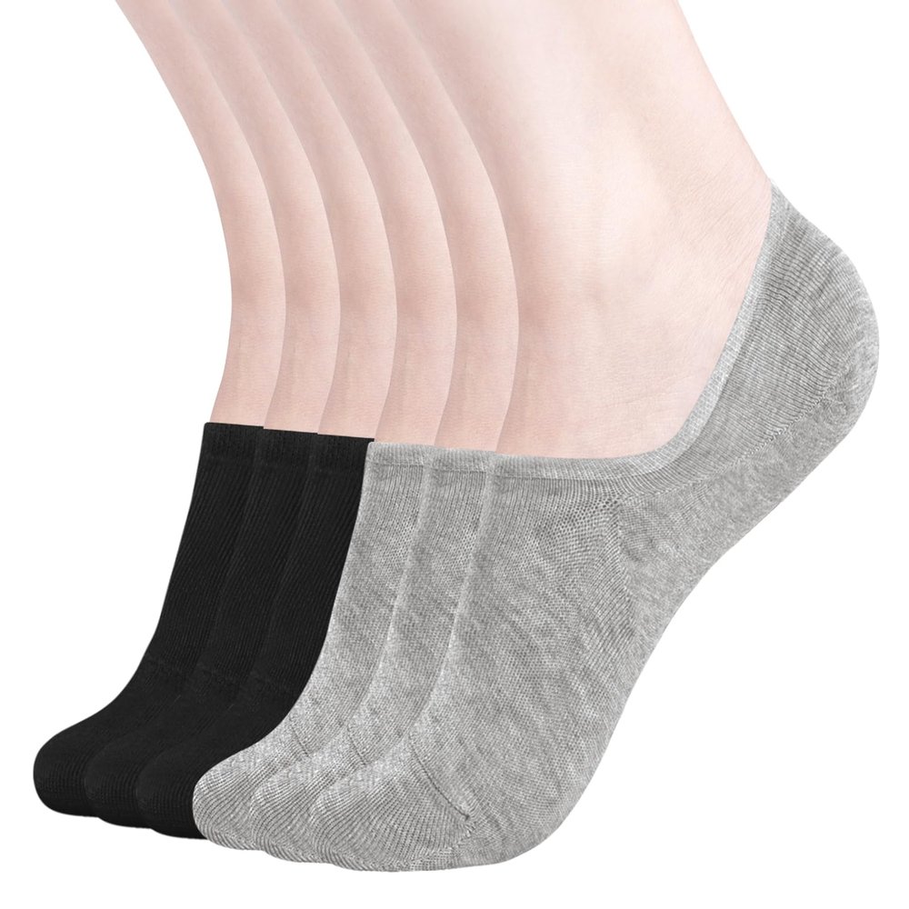 DIBAOLONG Womens No Show Socks Non Slip Flat Boat Line Low Cut Socks 6 Pairs