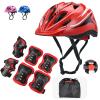 Kids Helmet and Knee Pads Elbow Pads Kids Skateboarding Protective Gear Set Roller Skate Scooter Cycling BMX Bike Riding Helmet and Pads with Carry Bag view 1