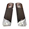 Compatible Replacement for 1911 Colt Full Size Classic Checkered Rosewood Premium Gun Grips Pearl Accent Bonus 4 Gold Screws view 1