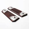 Compatible Replacement for 1911 Grips Full Size Checkered Rosewood Premium Gun Grips with Pearl Accents view 3