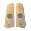Premium Grips Compatible Replacement for Full Size 1911 Grips Pearl w/Buffalo Nickel Inserts Colt Gov. & Clones Taurus, S&W, Springfield, Rock Island Mother of Pearl view 1