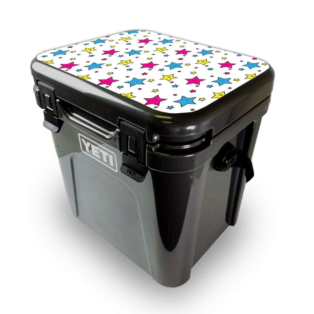 MightySkins Skin Compatible with Yeti Roadie 24 Hard Cooler LID ONLY - Smiley Stars | Protective Viny wrap | Easy to Apply and Change Styles | Made in The USA