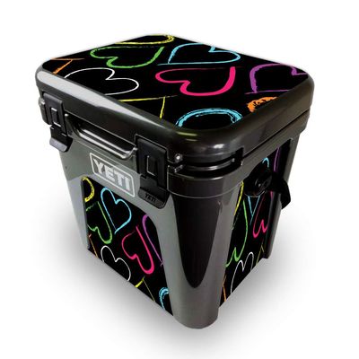 MightySkins Skin Compatible with Yeti Roadie 24 Hard Cooler - Hearts | Protective Viny wrap | Easy to Apply and Change Style | Made in The USA