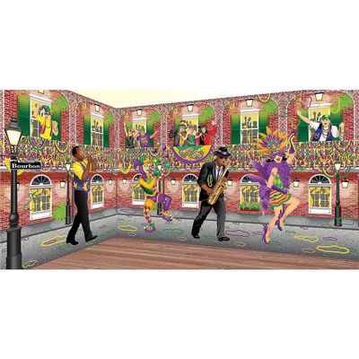 Design-A-Room Mardi Gras Backdrop Set - Party Decor - 52 Pieces
