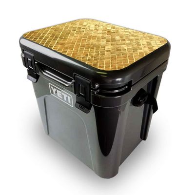 MightySkins Skin Compatible with Yeti Roadie 24 Hard Cooler LID ONLY - Gold Tiles | Protective Viny wrap | Easy to Apply and Change Style | Made in The USA