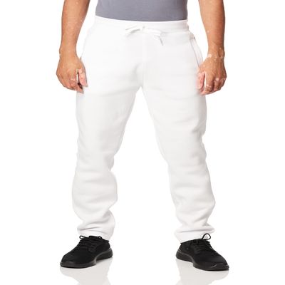 Southpole Men's Active Fleece Open Bottom Sweatpants - Regular and Big & Tall Sizes White