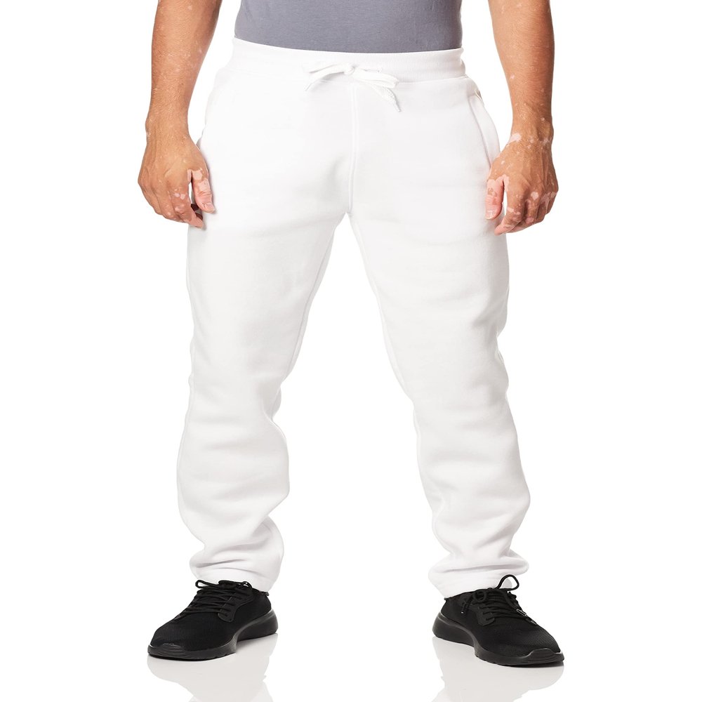 Southpole Men's Active Fleece Open Bottom Sweatpants - Regular and Big & Tall Sizes White