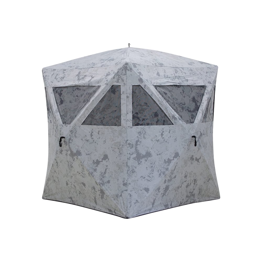 Barronett Blinds Radar, Portable Hunting Blind, Pop-Up Hub Blind, Zipperless Windows, Lightweight, 2-Person, Crater Cold, 67 x 71 x 71, RA200CS