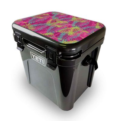 MightySkins Skin Compatible with Yeti Roadie 24 Hard Cooler LID ONLY - Magenta Summer | Protective Viny wrap | Easy to Apply and Change Styles | Made in The USA