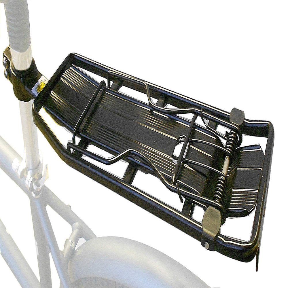 BIRIA Rear Rack, Fixed, Seat Post Rear Rack Mount, Alloy for seatpost Fixation, Black, Capacity of 22 LB, weigh 1 1/4lb