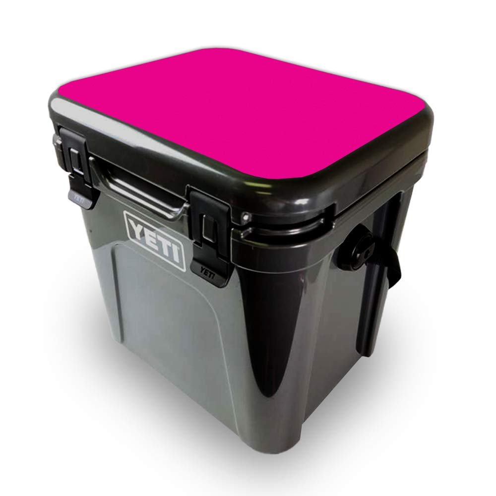 MightySkins Skin Compatible with Yeti Roadie 24 Hard Cooler LID ONLY - Solid Hot Pink | Protective Viny wrap | Easy to Apply and Change Styles | Made in The USA