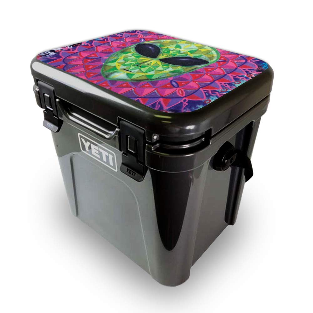 MightySkins Skin Compatible with Yeti Roadie 24 Hard Cooler LID ONLY - Geometric Alien | Protective Viny wrap | Easy to Apply and Change Styles | Made in The USA