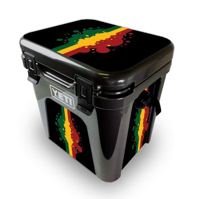 MightySkins Skin Compatible with Yeti Roadie 24 Hard Cooler - Rasta Flag | Protective Viny wrap | Easy to Apply and Change Style | Made in The USA