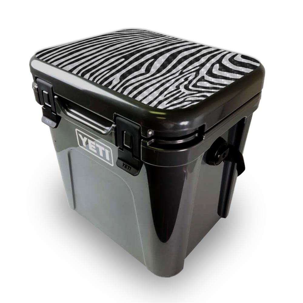 MightySkins Skin Compatible with Yeti Roadie 24 Hard Cooler LID ONLY - Black Zebra | Protective Viny wrap | Easy to Apply and Change Styles | Made in The USA