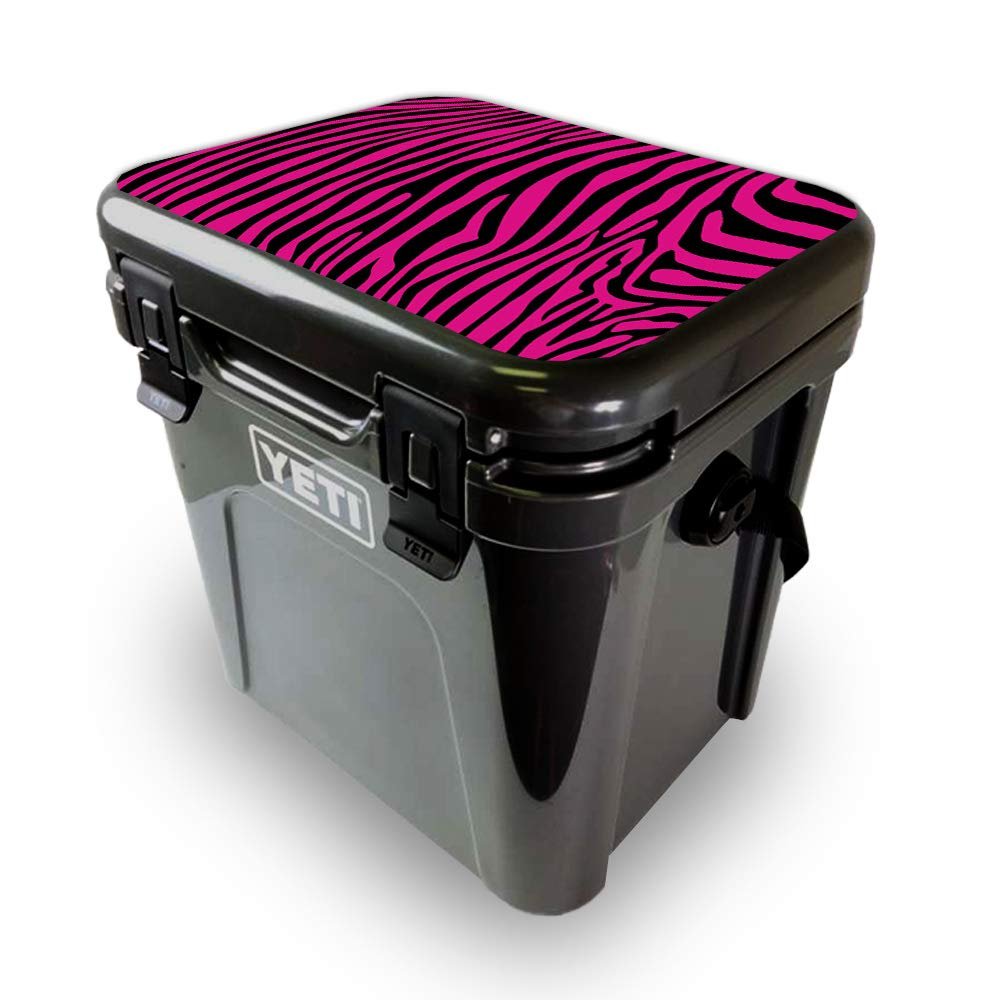 MightySkins Skin Compatible with Yeti Roadie 24 Hard Cooler LID ONLY - Pink Zebra | Protective Viny wrap | Easy to Apply and Change Style | Made in The USA