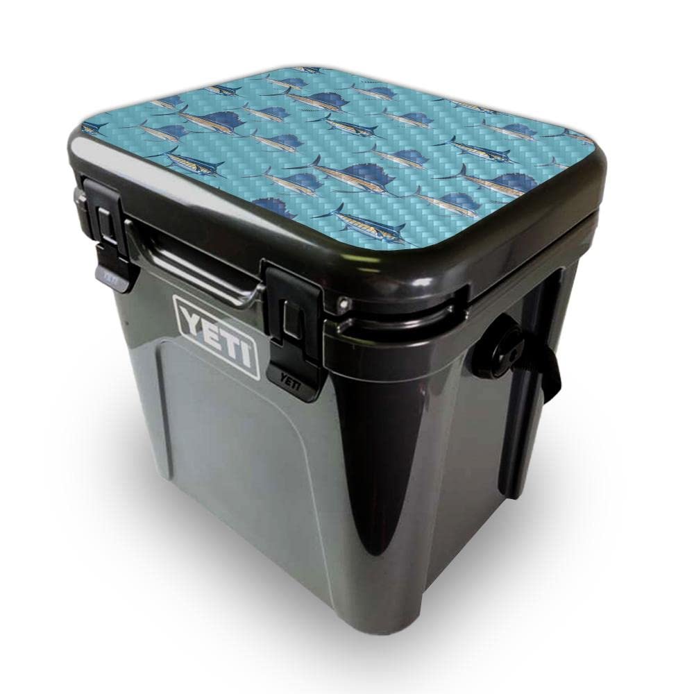MightySkins Skin Compatible with Yeti Roadie 24 Hard Cooler LID ONLY - Billfish Stripes | Protective Viny wrap | Easy to Apply and Change Styles | Made in The USA