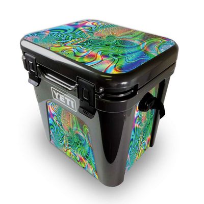 MightySkins Skin Compatible with Yeti Roadie 24 Hard Cooler - Psychedelic | Protective Viny wrap | Easy to Apply and Change Styles | Made in The USA