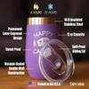 Bevvee Happy Camper Wine Tumbler with Sliding Lid - Stemless Stainless Steel Insulated Cup - Cute Outdoor Camping Mug - Purple view 4