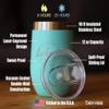 Bevvee Lake Life - Wine Tumbler with Sliding Lid - Stemless Stainless Steel Insulated Cup - Cute Outdoor Camping Mug - Teal view 4