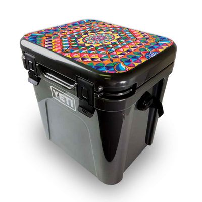 MightySkins Skin Compatible with Yeti Roadie 24 Hard Cooler LID ONLY - Rainbow Kaleidoscope | Protective Viny wrap | Easy to Apply | Made in The USA