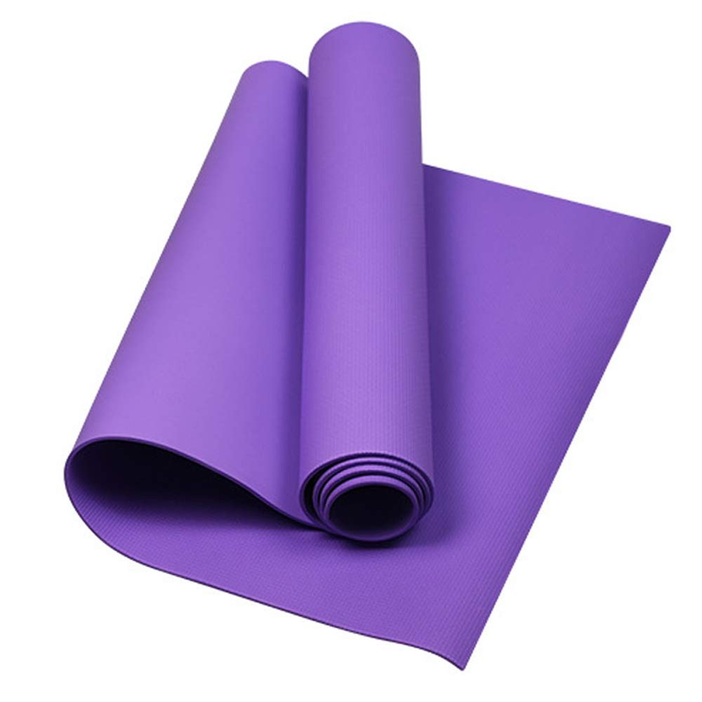 Yoga Mat, 4mm Thick Eco Friendly Non-Slip Fitness Pad, EVA Exercise Pad for Exercise Gym Pilates Glute Bridge, Lightweight Cushioned Fitness Mat Workout Mat Floor Training Exercise Mat - 173x 60cm