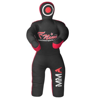 MMA Grappling Dummy, for Judo, Wrestling, Brazilian Jiu Jitsu, Submission and Throwing UNFILLED Canvas Bag (Black Red, 47 Inches (4 feet))