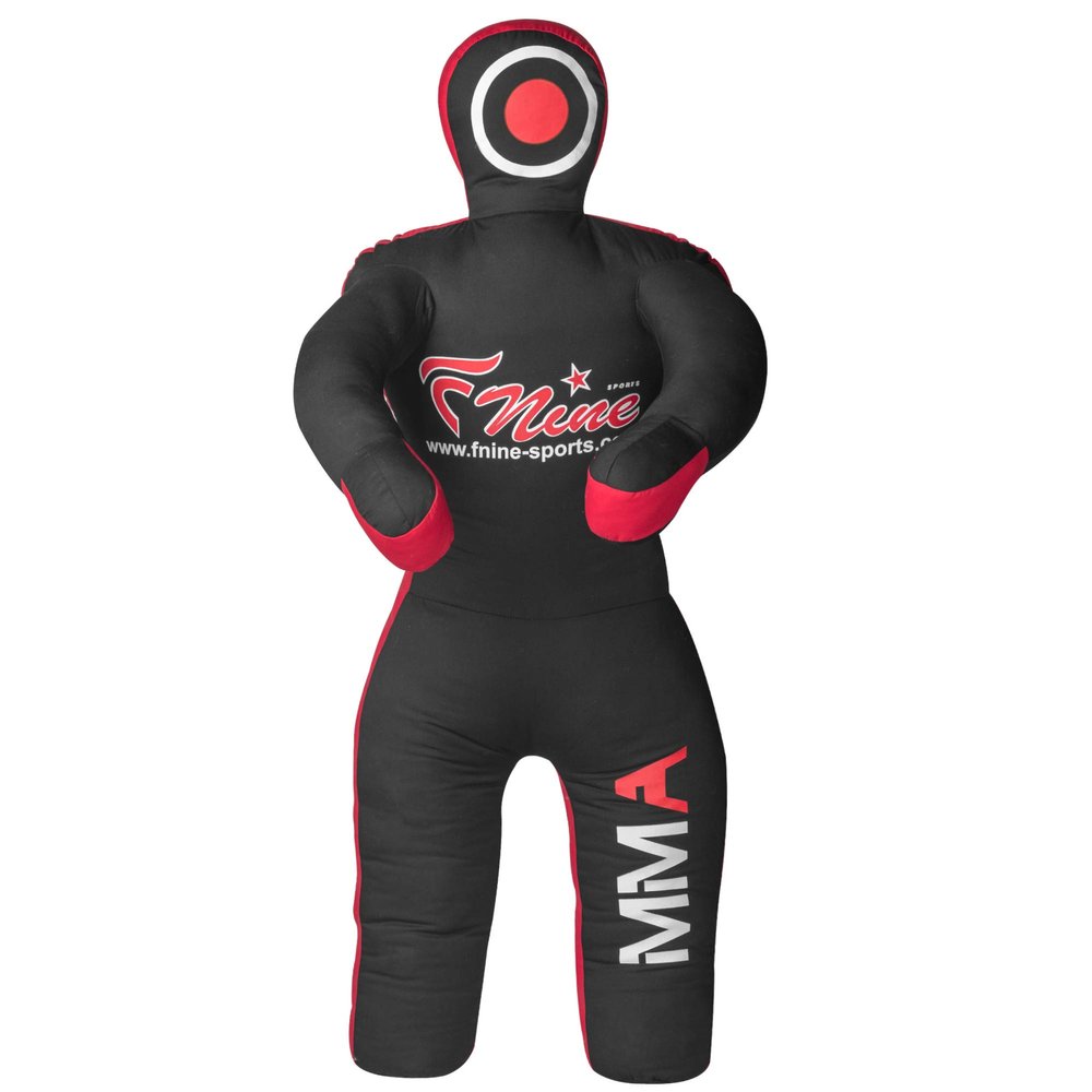 MMA Grappling Dummy, for Judo, Wrestling, Brazilian Jiu Jitsu, Submission and Throwing UNFILLED Canvas Bag (Black Red, 47 Inches (4 feet))