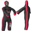 MMA Grappling Dummy, for Judo, Wrestling, Brazilian Jiu Jitsu, Submission and Throwing UNFILLED Canvas Bag (Black Red, 47 Inches (4 feet)) view 4