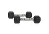 FixtureDisplays Rubber Dumbbell in Pair - with Metal Handles Pair of two 5 lbs Dumbbells 15187-2D view 2