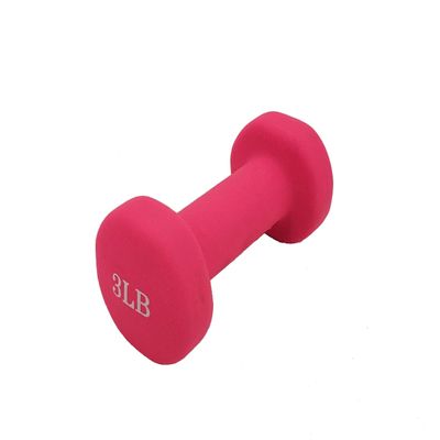 FixtureDisplays Neoprene Coated Dumbbell Weights 3 Pound, Single, PINK 15207-3LB-1PC-2D