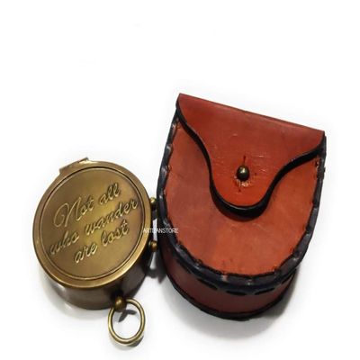 ArtizanStore Not All Those Who Wander are Lost Magnetic Direction Antique Compass-Camping Compass-Graduation Gift