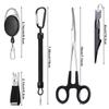 8 Pieces Fly Fishing Tools Accessories Include 4 in 1 Fly Line Clipper Black Knot Tyer Fishing Line Nipper Fishing Hook Remover Forcep Retractors Keychains and Fishing Lanyard for Anglers view 2