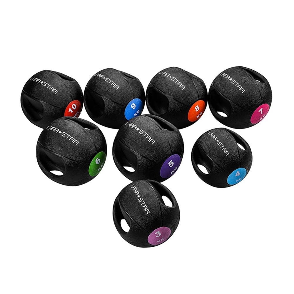 Medicine Balls AGYH with Handle, Solid Gravity Ball in Gym, Boxing Strength Balance Training, Non-Slip Texture, 3KG/4KG/5KG/6KG/7KG/8KG/9KG/10KG (Size : 3kg/6.6lb)